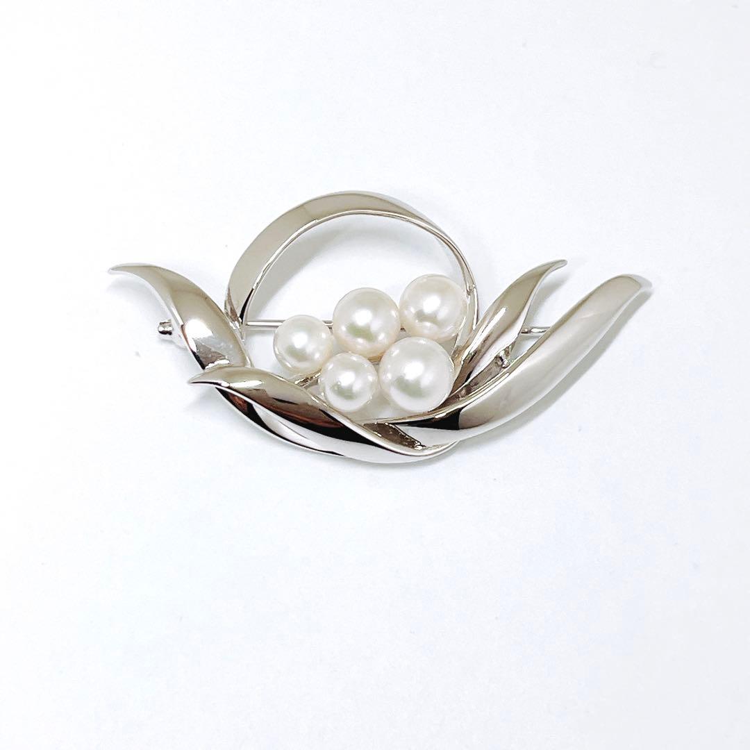 【未使用品級】✨MIKIMOTO まミキモト パール　ブローチ シルバー