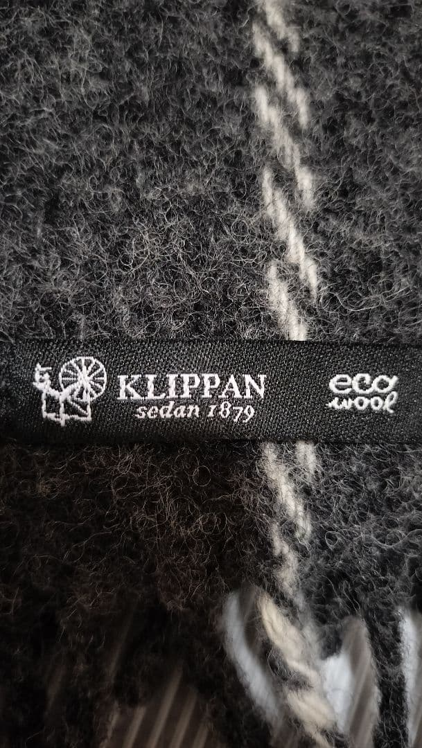 【最終処分】KLIPPAN ウール チェック柄 ブランケット