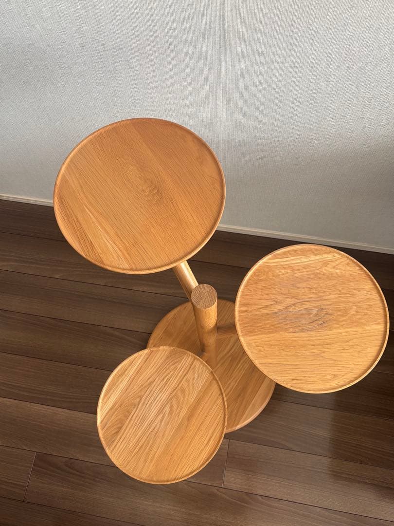 木製三段の植木鉢スタンド