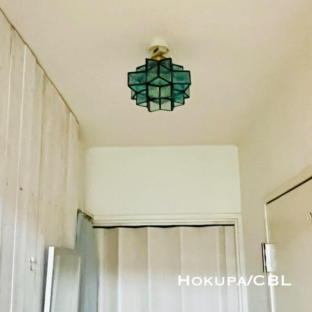 天井照明 シーリングライト Hokupa/CBL ステンドグラス E26 LED