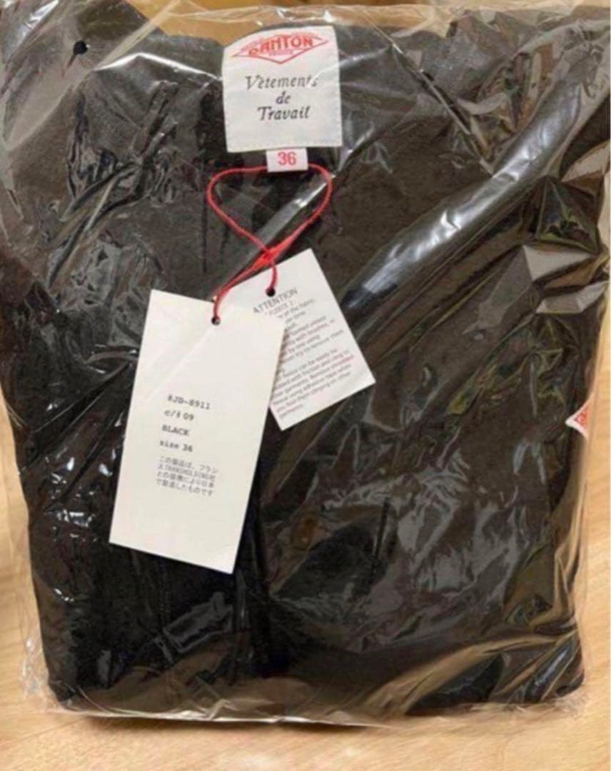 DANTONダントン　ノーカラー フリース ジャケット　ブラック36