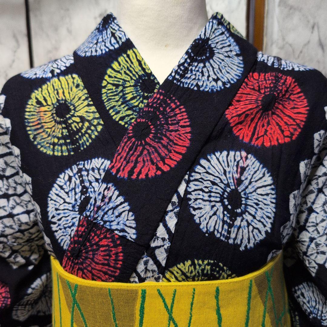 IaIachan様ご購入品高級有松絞り浴衣　花火柄 背当て、居敷き当て付き