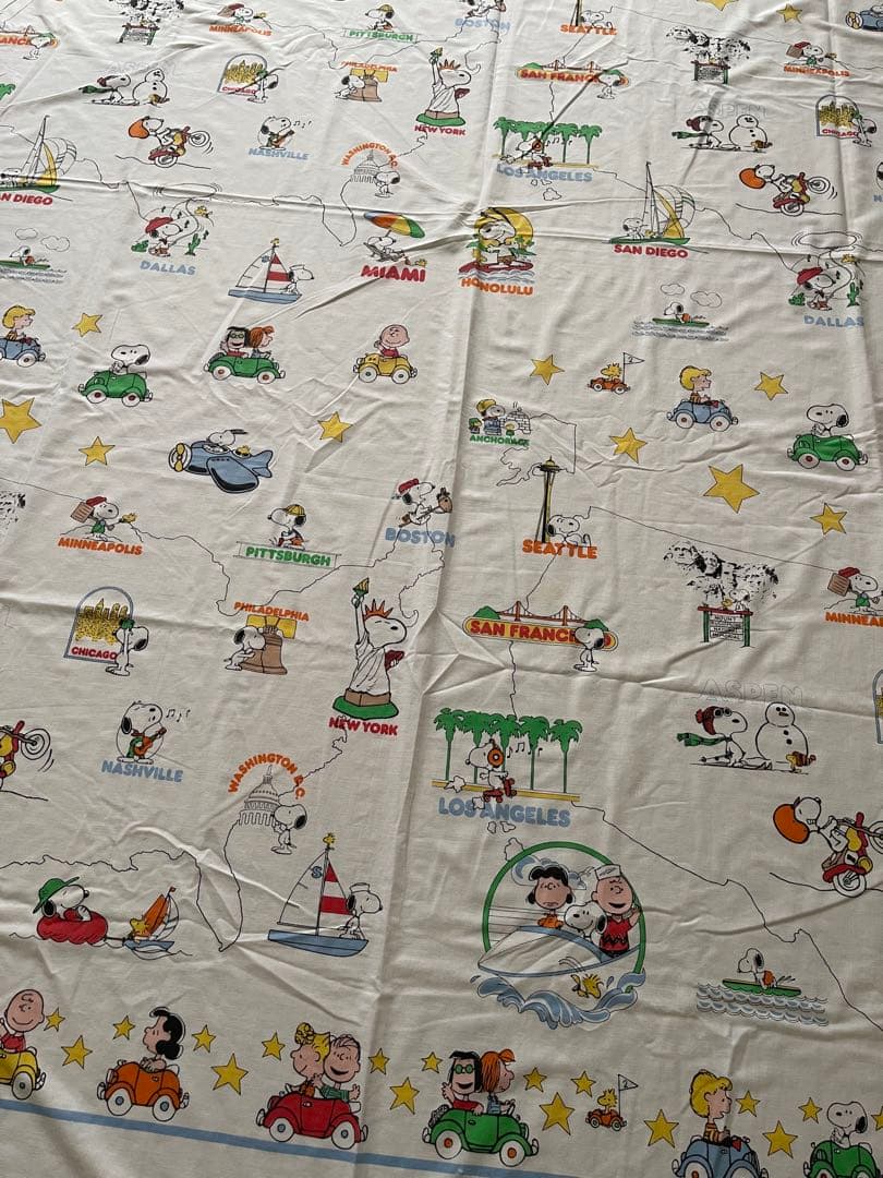 ☆ ビンテージシーツ　スヌーピー　フラットシーツ