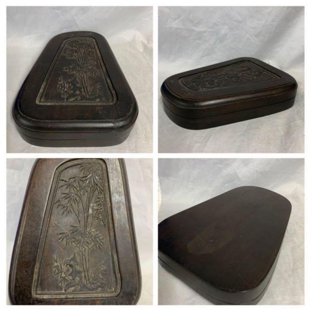 清時代　書道家 旧咸品 老坑•旧水坑/歙州 硯/長眉子紋硯/ [極上品]