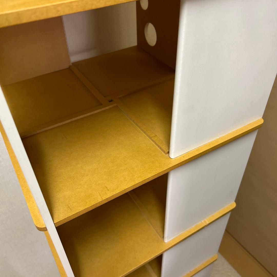 回転式　本棚　小物入れ　飾り棚　オープンシェルフ ホワイト　ナチュラル