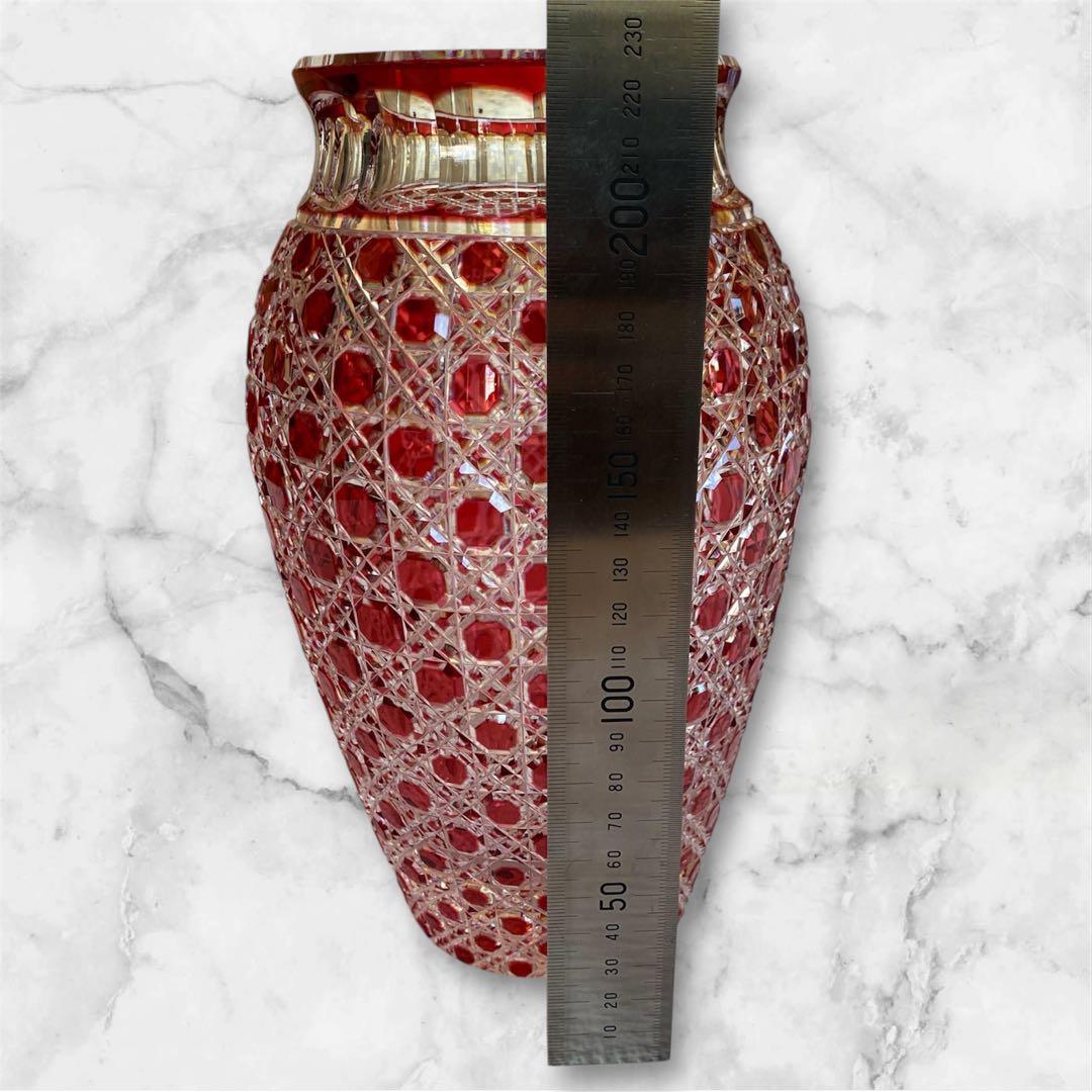 美品✨廃盤品✨WAKO 和光　カガミクリスタル　江戸切子　花生　花瓶