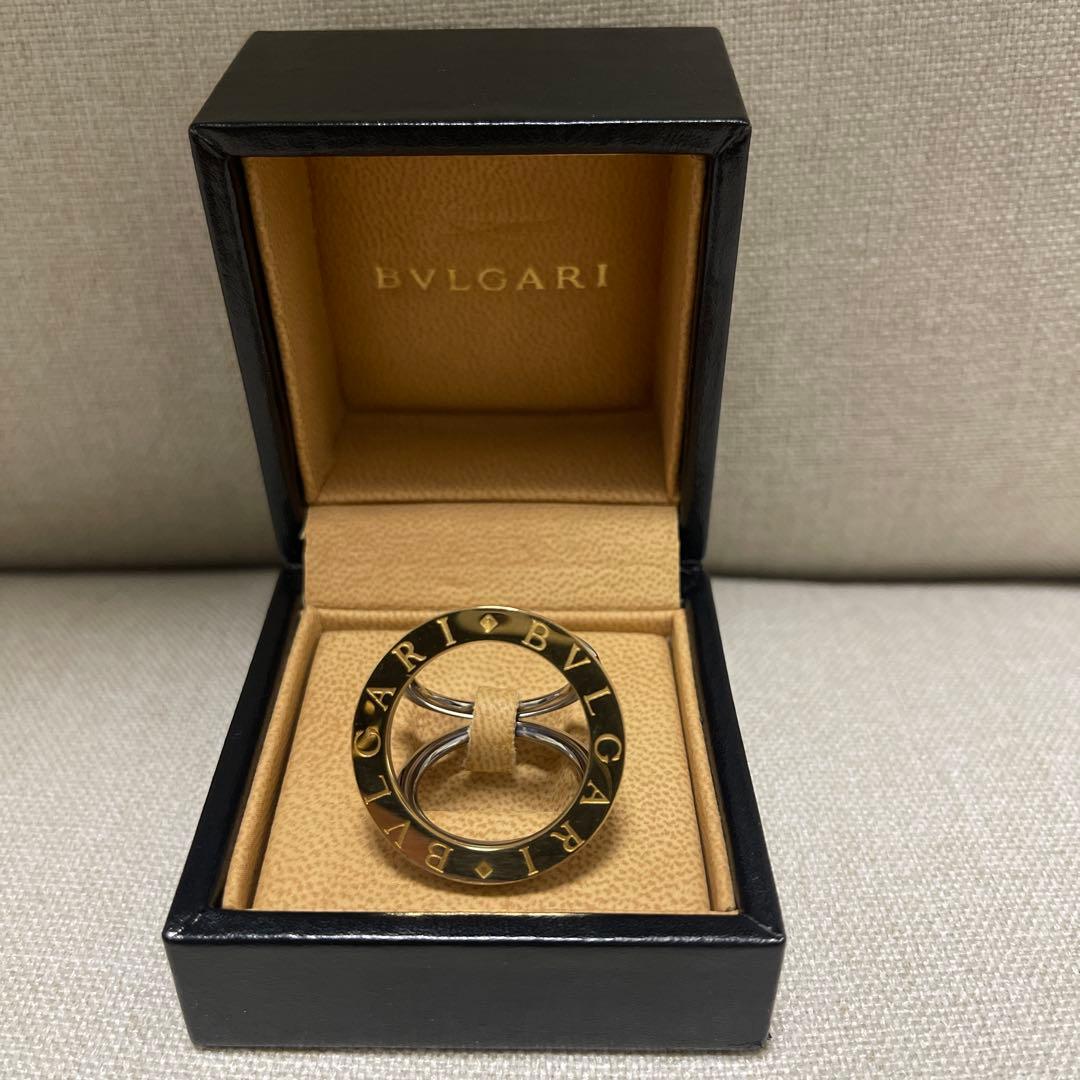 美品　BVLGARI　ブルガリ　ゴールド＆シルバー　スカーフリング　コンビ