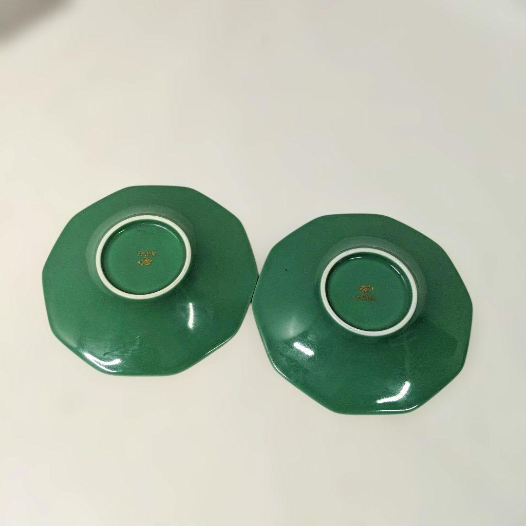 香蘭社　菊花湯呑茶托付き　小皿　深川製