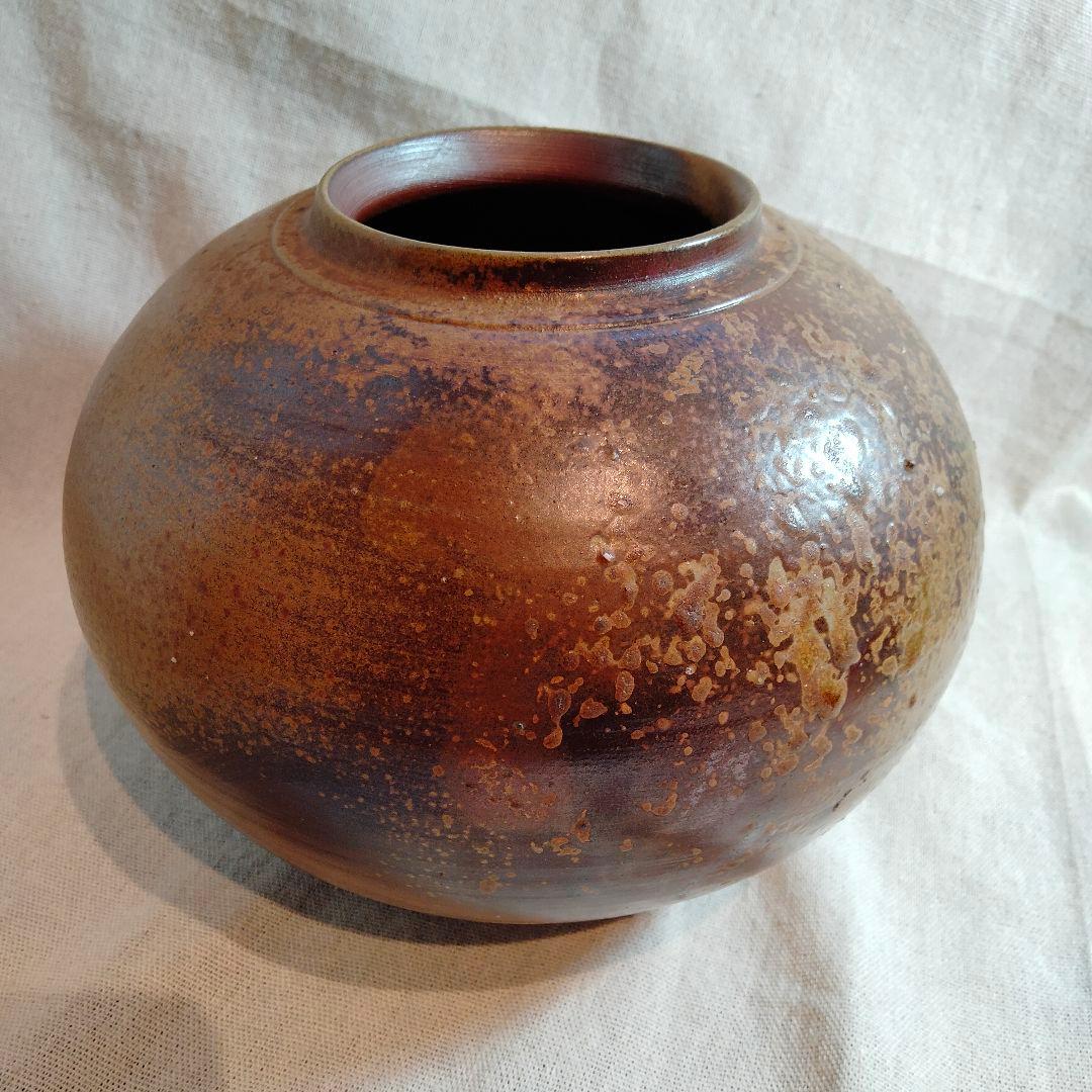 【一点物・極美品】備前焼 丸壺 花器 伝統工芸の美