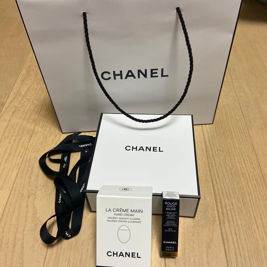 シャネル リップクリーム ハンドクリーム ショップ袋 箱 リボン セット ☆