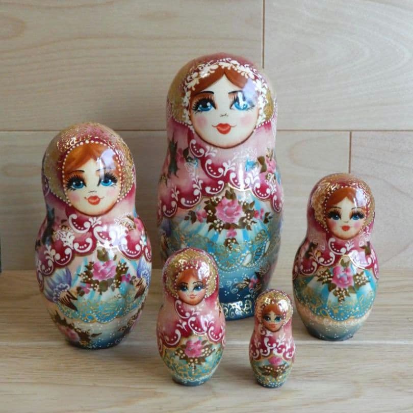 ロシア雑貨　マトリョーシカ　新年の寿ぎ