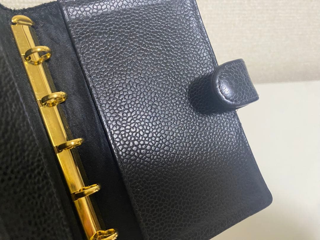 【CHANEL】本革ココマークキャビアスキン手帳 シャネルマトラッセ