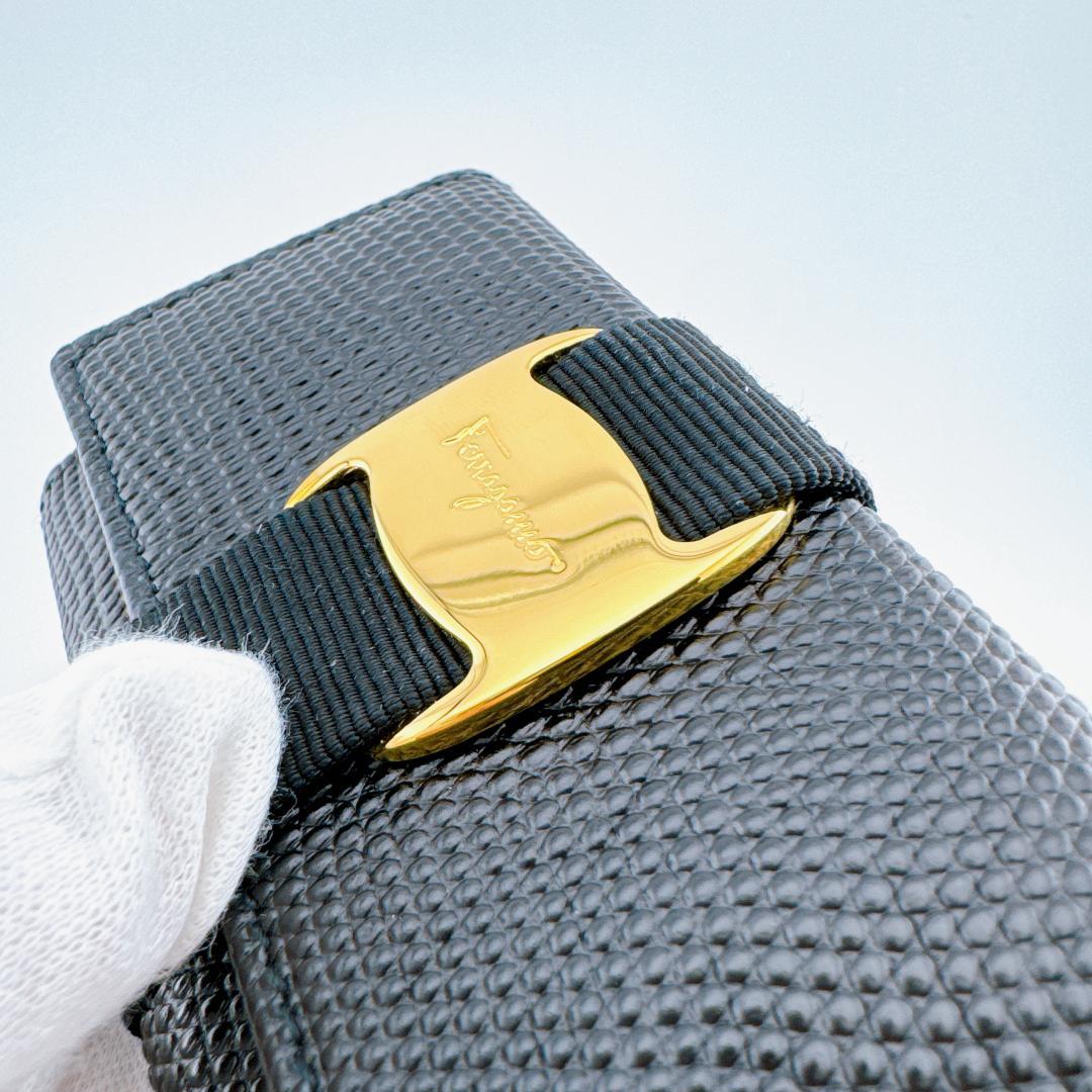 極美品 Salvatore Ferragamo キーケース ブラック 6連