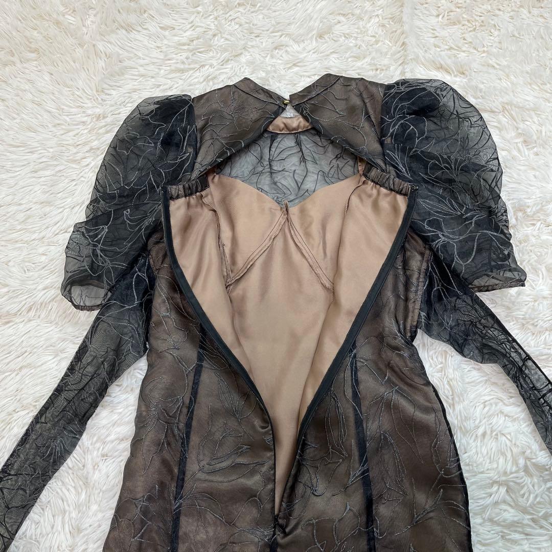 LILY BROWN エンボスオーガンジーlilyグリッタードレス オケージョン