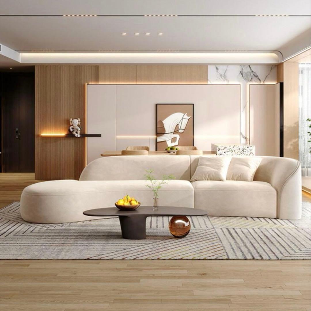 丸型カーブソファ 240cm アイボリー