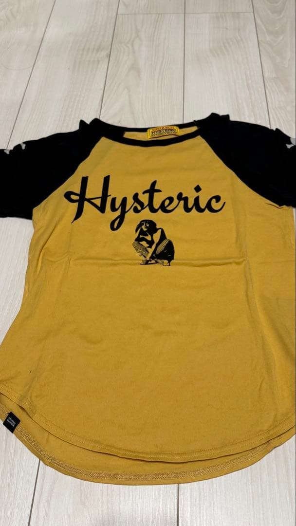 Hysteric 半袖ラグランTシャツ マスタード/ブラック