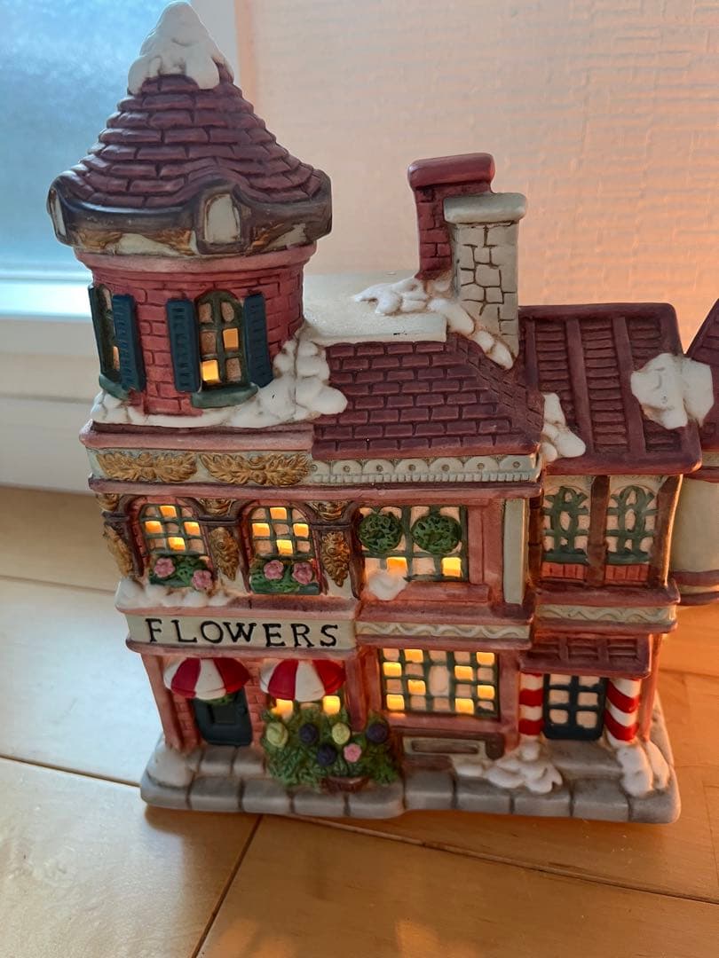 クリスマス装飾用陶器建物セット