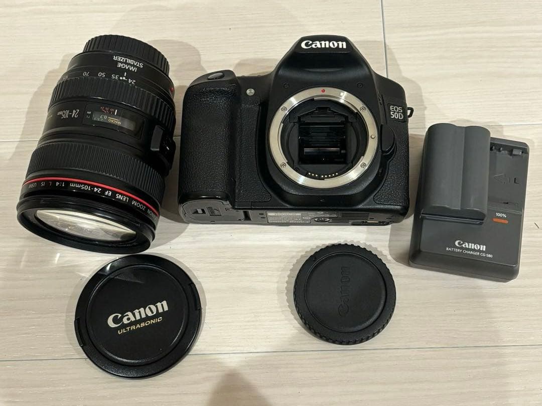 canon EF 24-105mmレンズ、canonEO55ODバッテリー付き