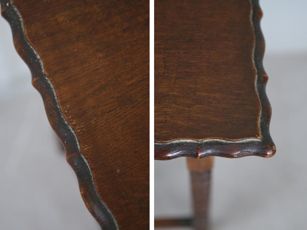 英国アンティーク木製サイドテーブル/オケージョナル机/飾り棚/花台(92-195