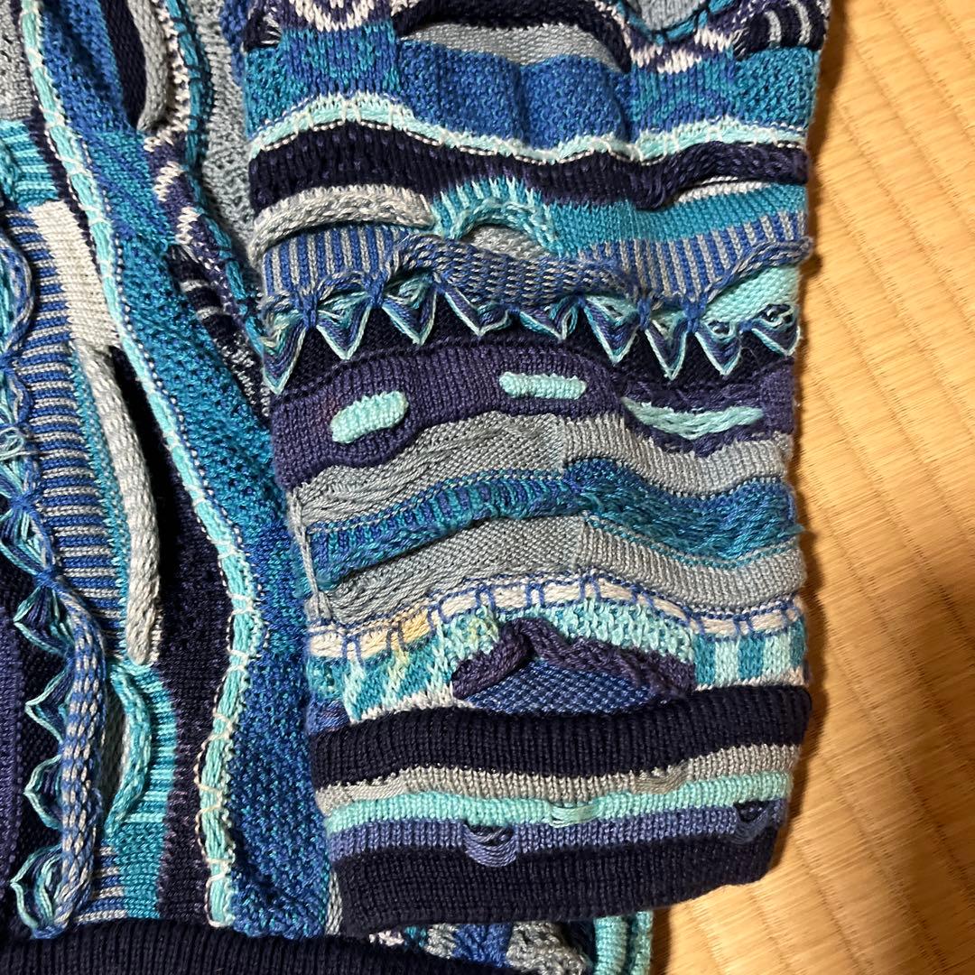90s Coogi クージー ニットポロ L ブルーミックス