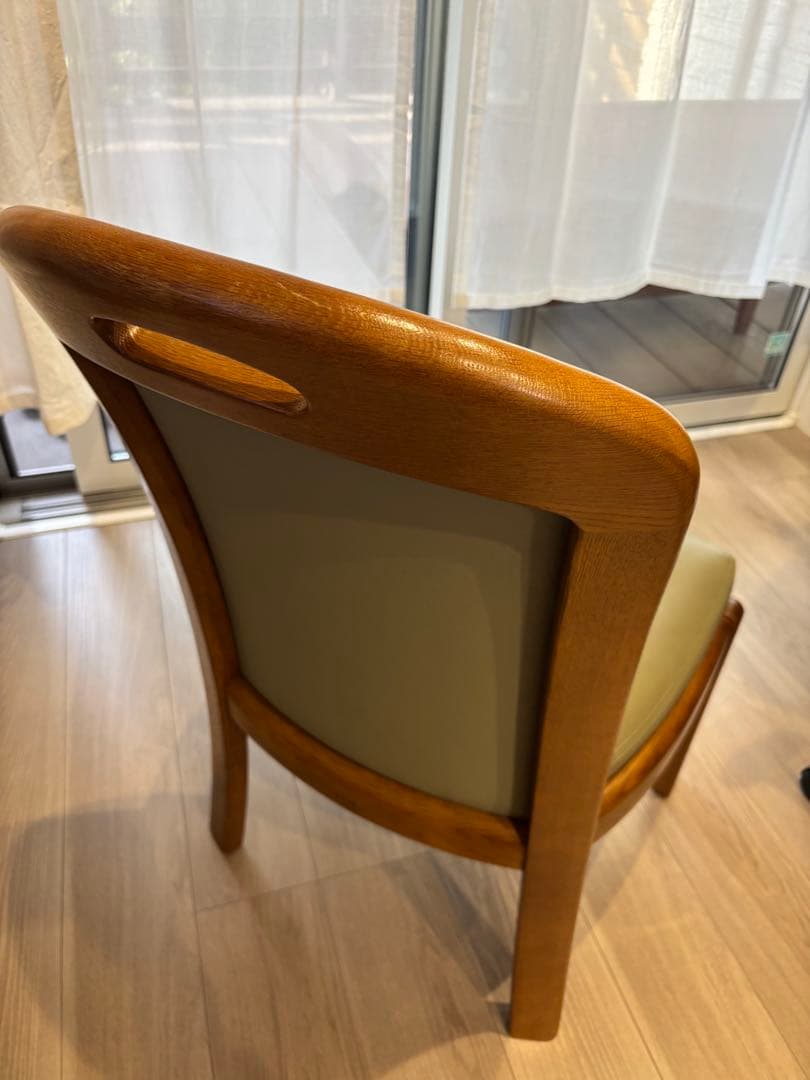 浜本工芸 ダイニングチェア 2800 ダークオーク レザー グレー