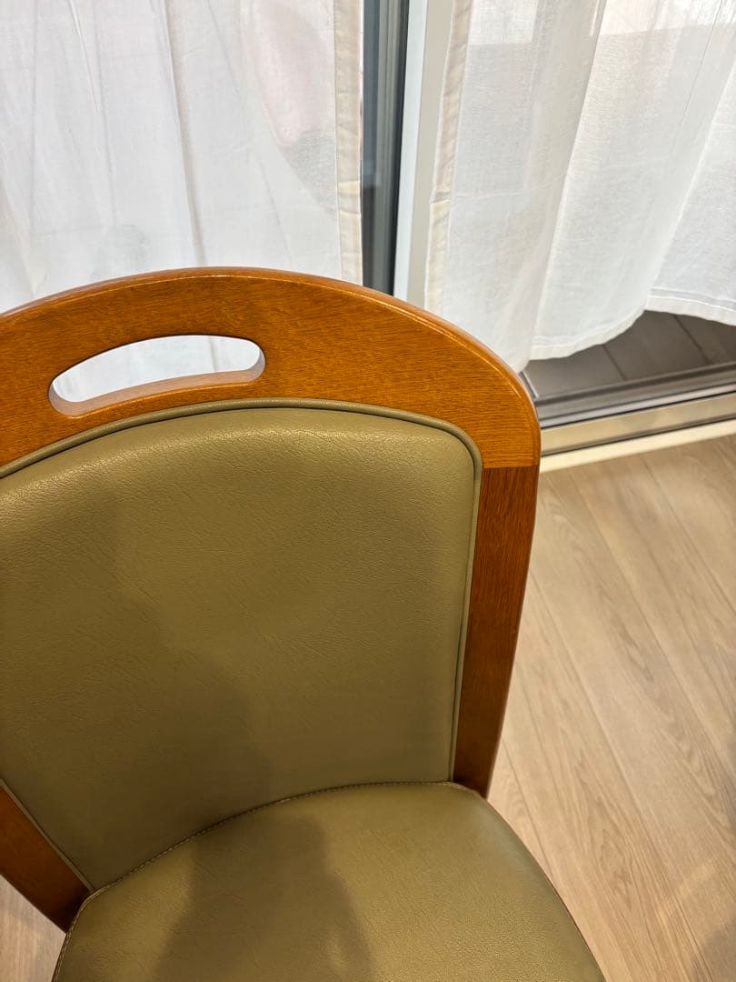 浜本工芸 ダイニングチェア 2800 ダークオーク レザー グレー