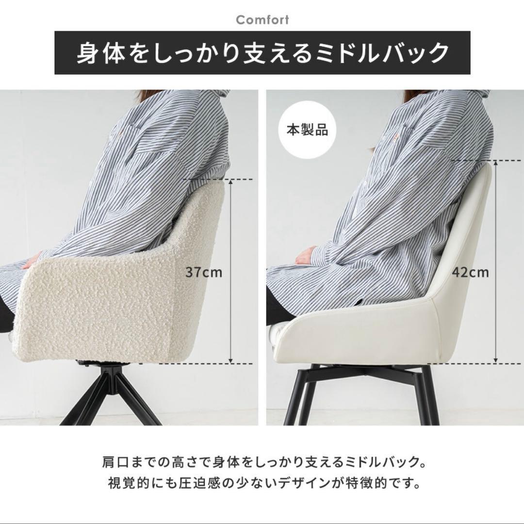 smoo stan ダイニングチェア　回転式　グレー　2脚セット