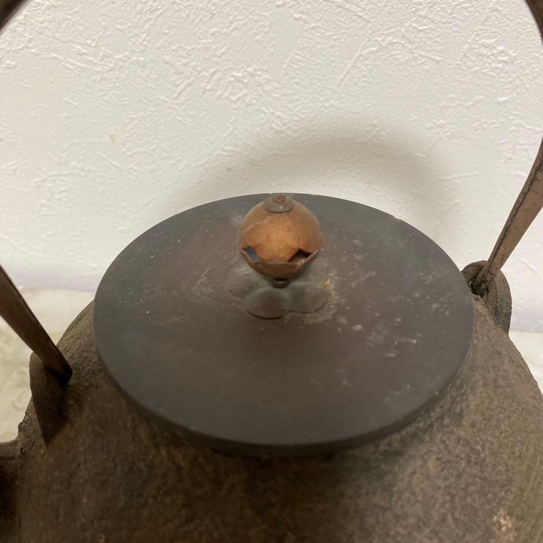 時代物 銅蓋 鉄瓶 m1