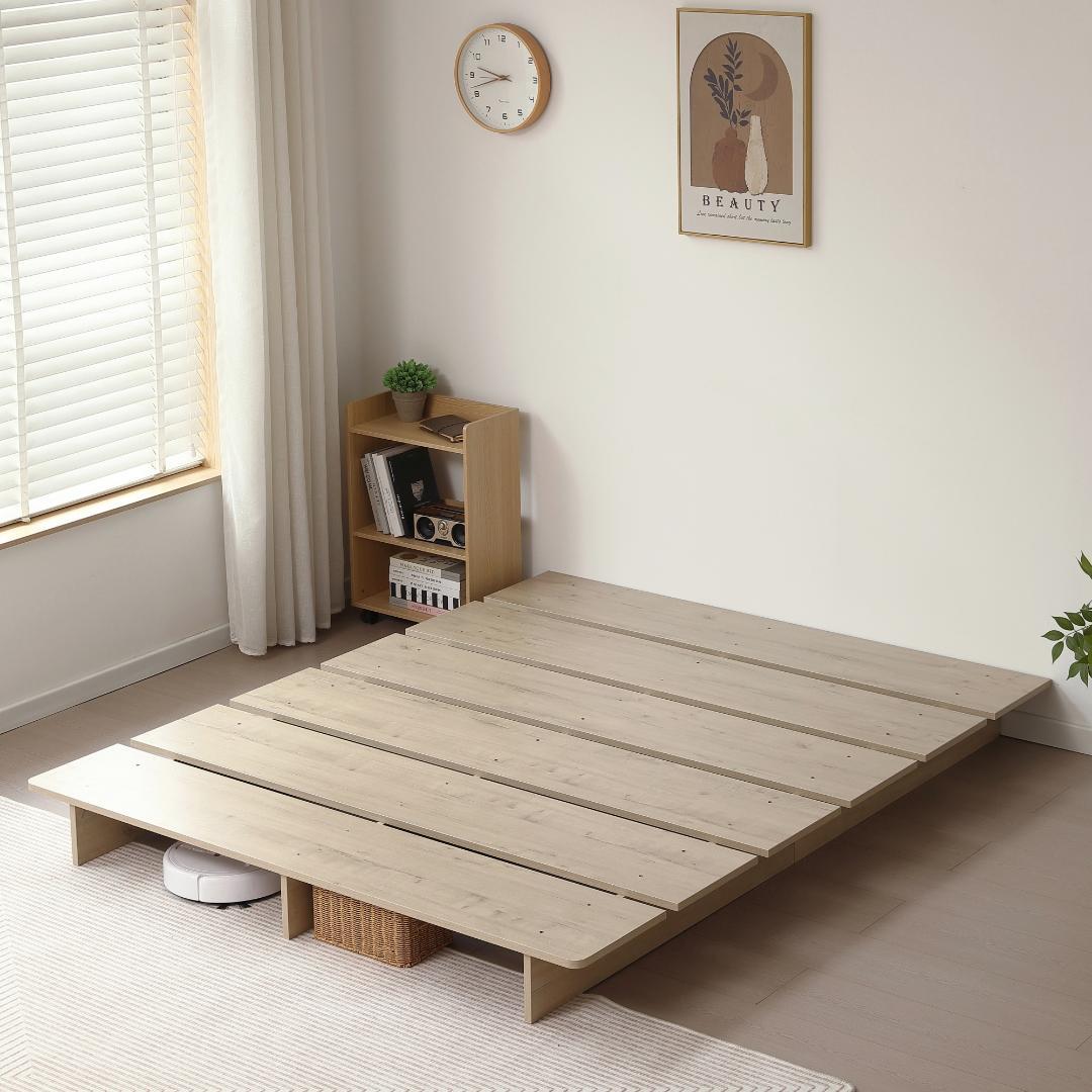 【新品】ステージ式ローベッド 幅160cm コンパクト