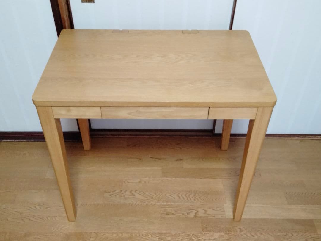 【美品】天然木 北欧スタイル オーク材 学習机 パソコンデスク 引き出し付き