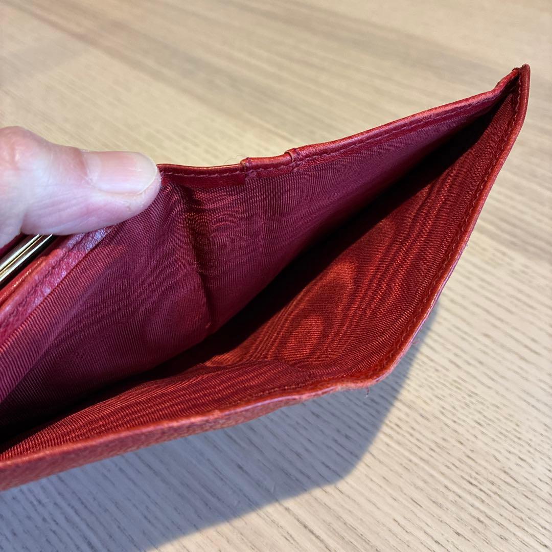シャネル がま口 財布　赤 ココマーク 二つ折り 正規品