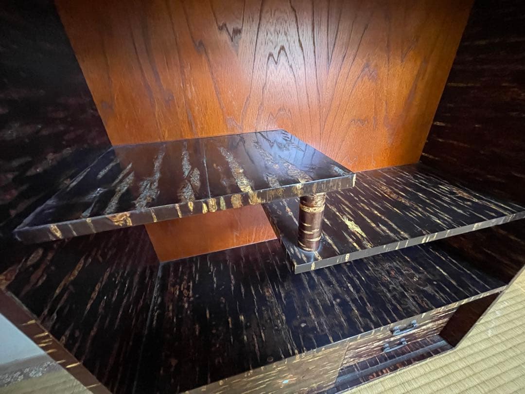 桜皮細工 樺細工 飾り棚 茶箪笥 茶道具 古家具 飾棚 コンパクト