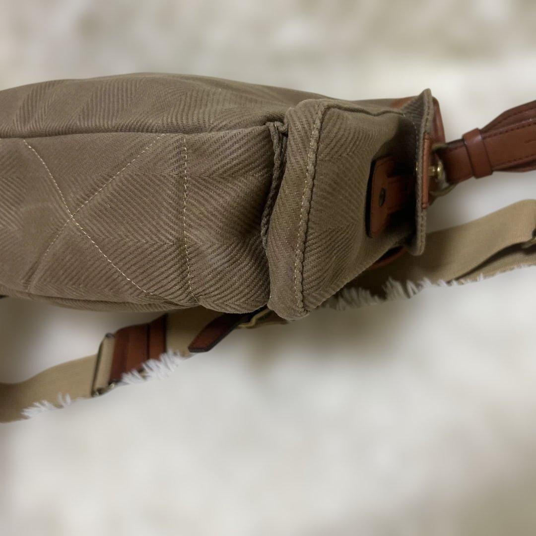 【美品】シルバーレイククラブ ヘリンボーン ショルダーバッグ ベージュ