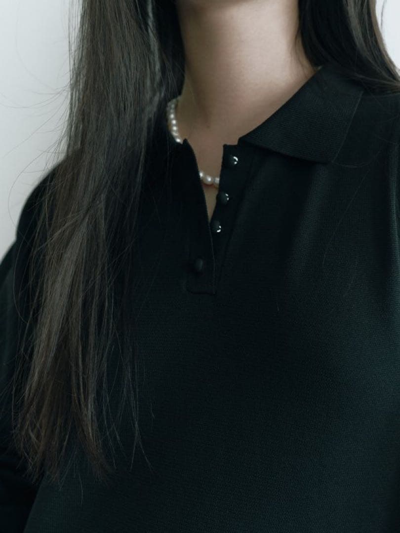 【新品/完売色】Ruffled-Hem Polo Dress [HIAND]