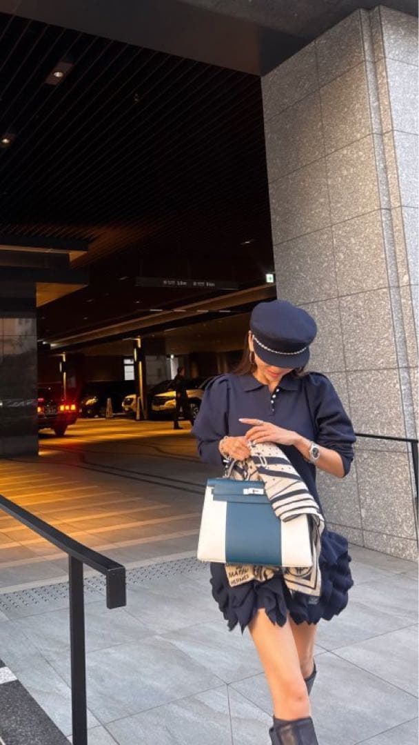 【新品/完売色】Ruffled-Hem Polo Dress [HIAND]