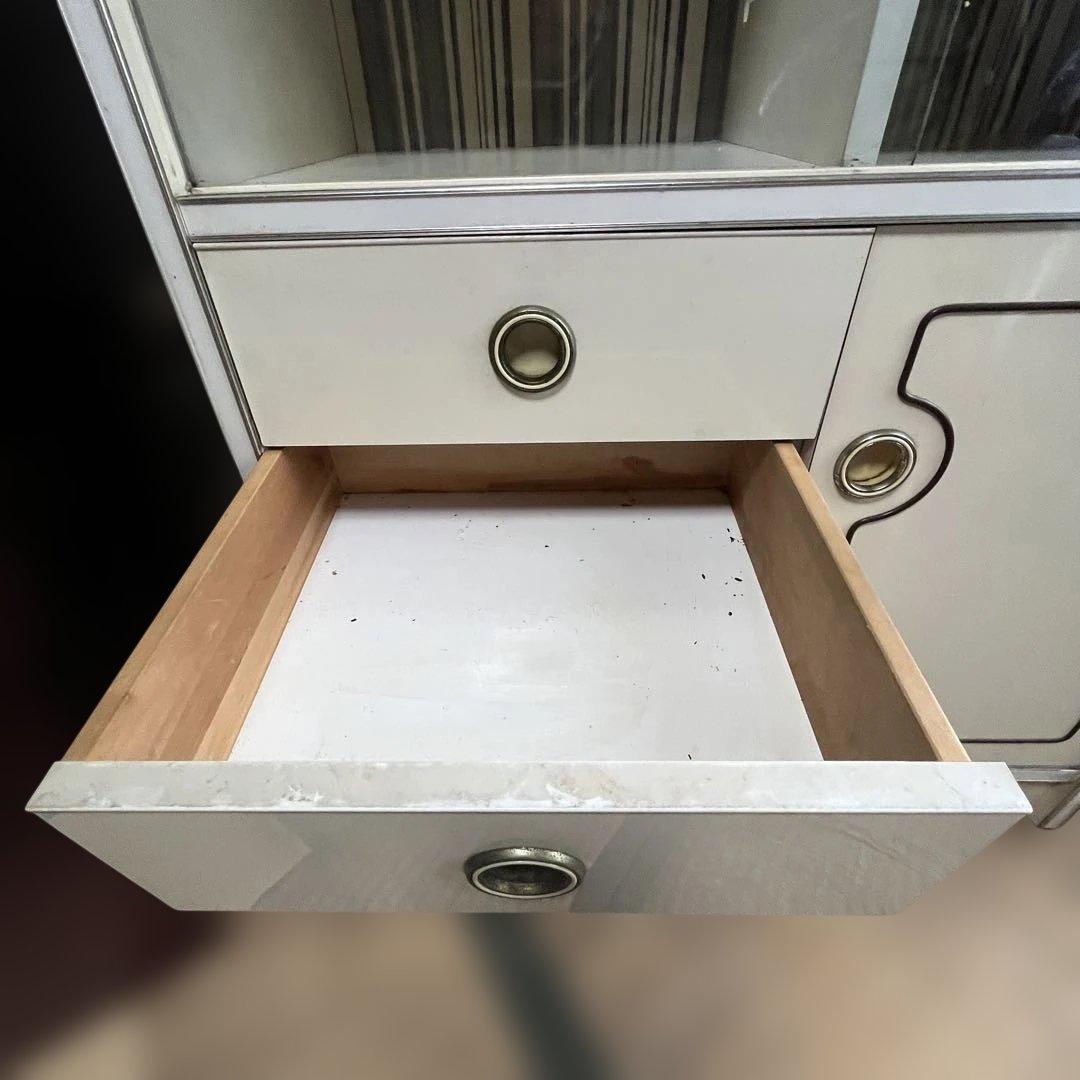 昭和レトロ 食器棚 ガラス戸 キャビネット 収納棚 飾り棚 古家具