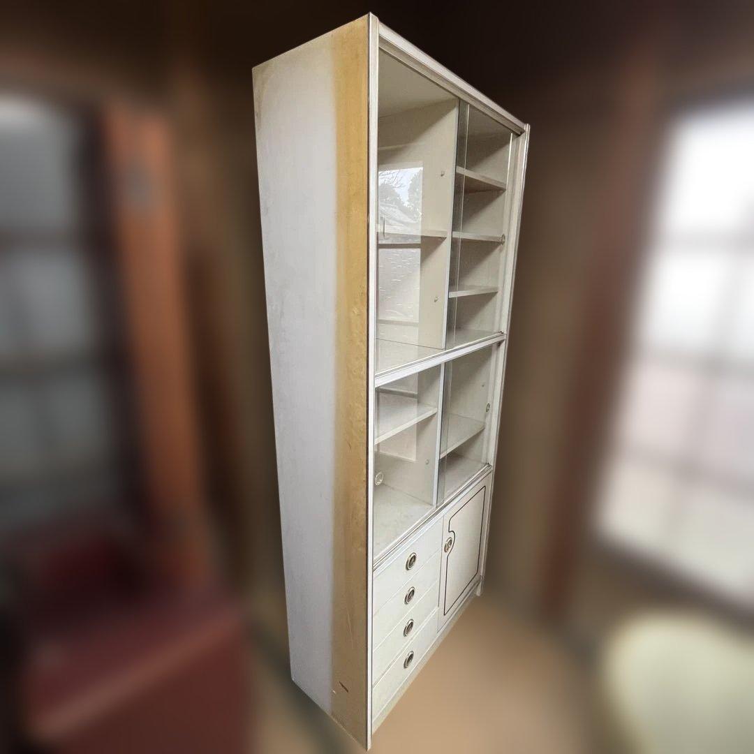 昭和レトロ 食器棚 ガラス戸 キャビネット 収納棚 飾り棚 古家具