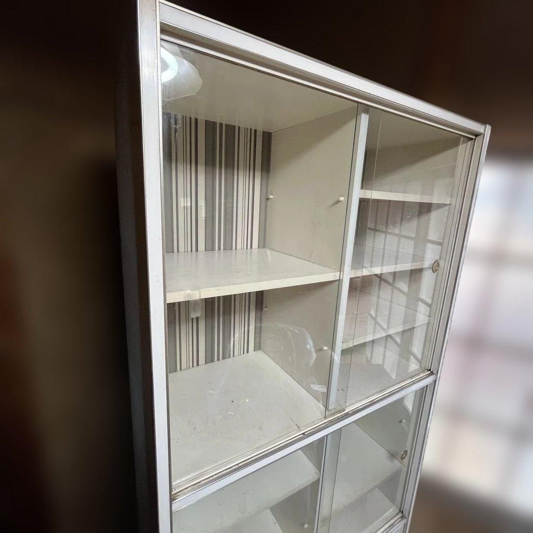 昭和レトロ 食器棚 ガラス戸 キャビネット 収納棚 飾り棚 古家具