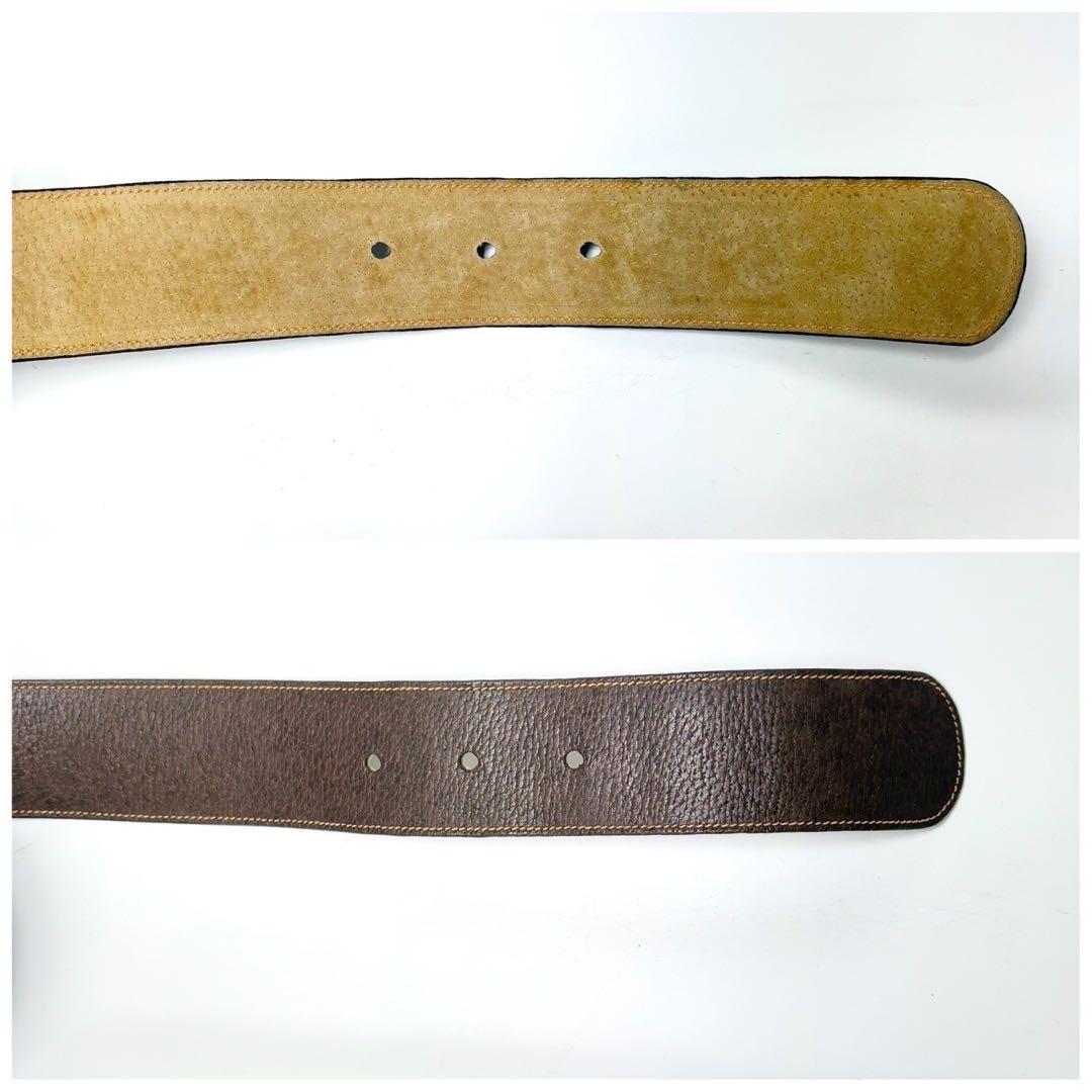 GUCCI グッチ ベルト インターロッキング ゴールド ブラウン レザー.