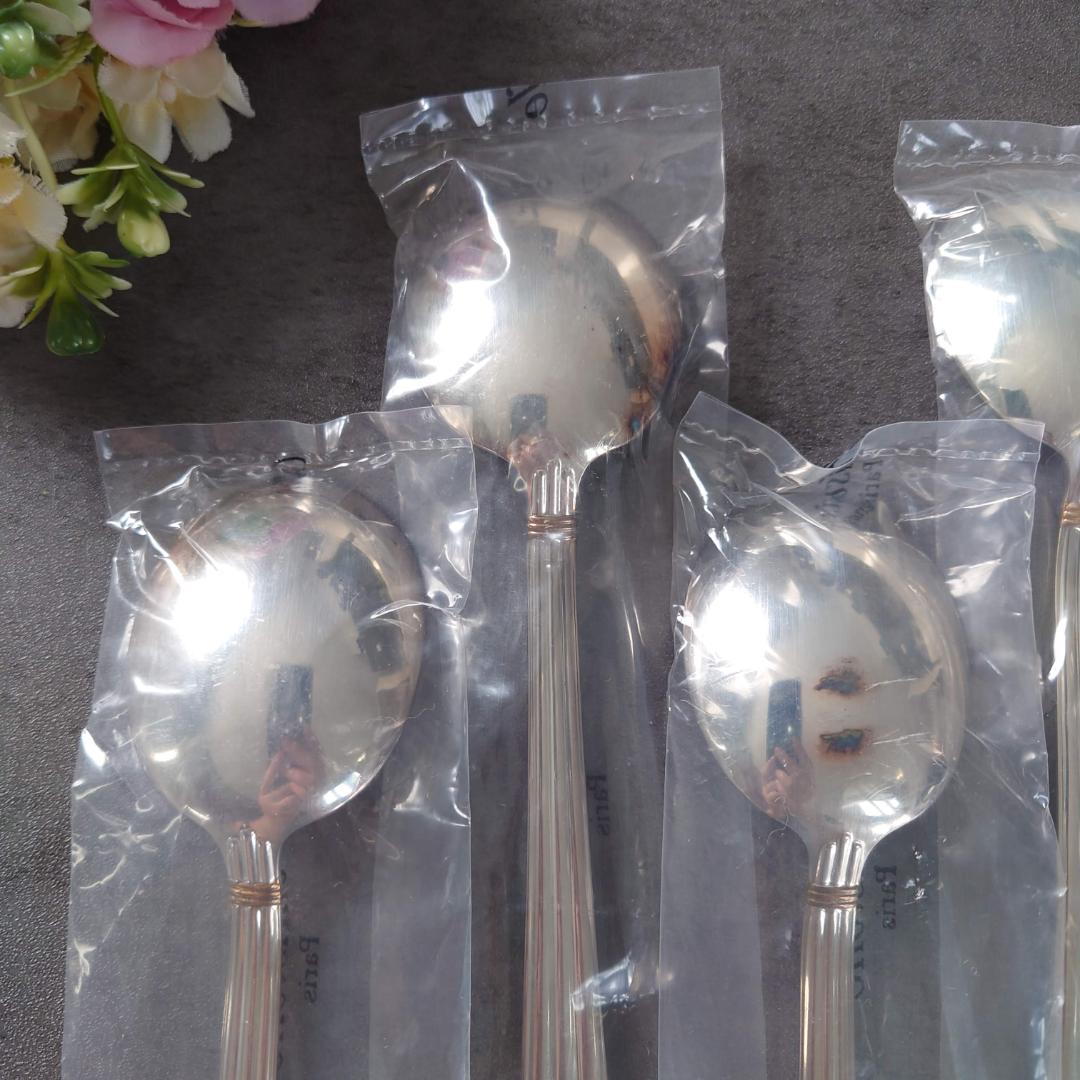 極希少 クリストフル アリアゴールドリング コンソメスプーン 未開封 6点