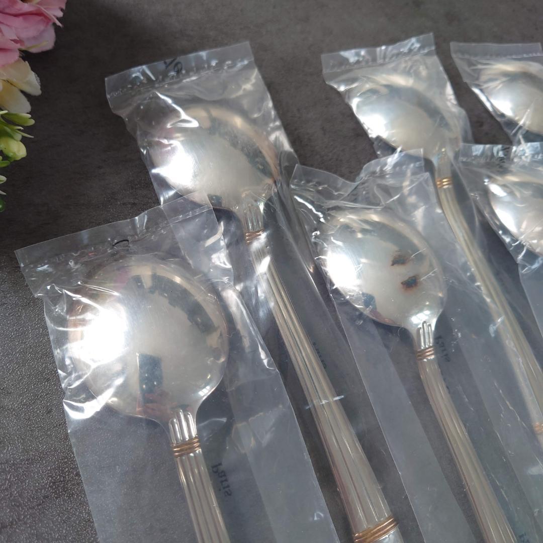 極希少 クリストフル アリアゴールドリング コンソメスプーン 未開封 6点