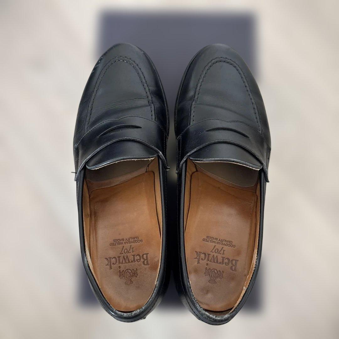 Berwick ブラック ローファー 保存袋付き　サイズ7.5