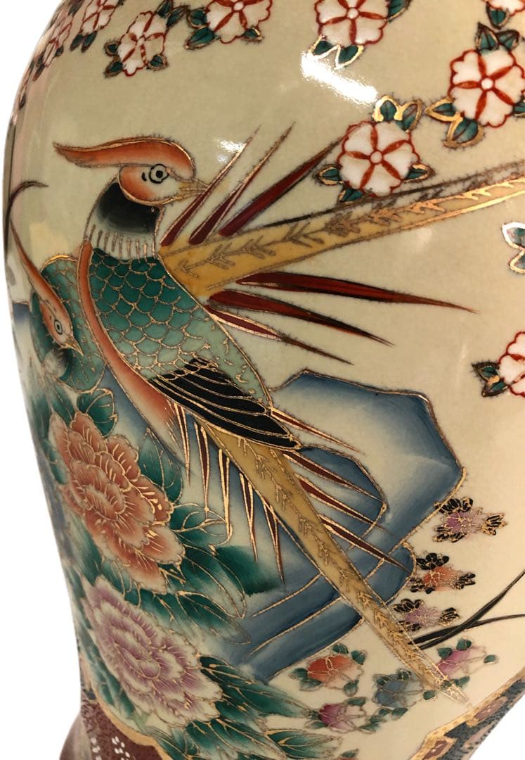 い*ち様 業者買取品！昭和レトロ 飾壺 沈香壺 孔雀 金彩飾 花瓶 花器 壺 華