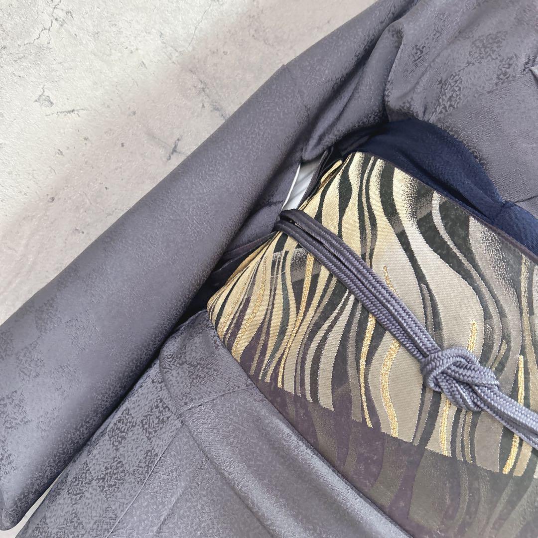 訪問着フルセット　着物　正絹　雪輪　付け下げ　市松模様　シンプル　可愛い