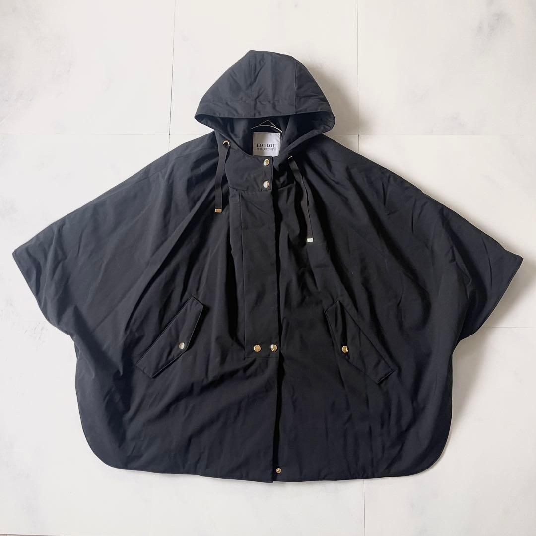 美品 ルルウィルビー アルアバイル 中綿ケープコート ポンチョ 定価82500円