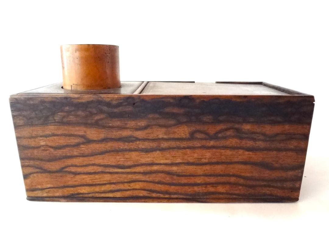 黒柿　銘木　小物入れ　箱　ケース　引出し　アンティーク　ヴィンテージ　希少品