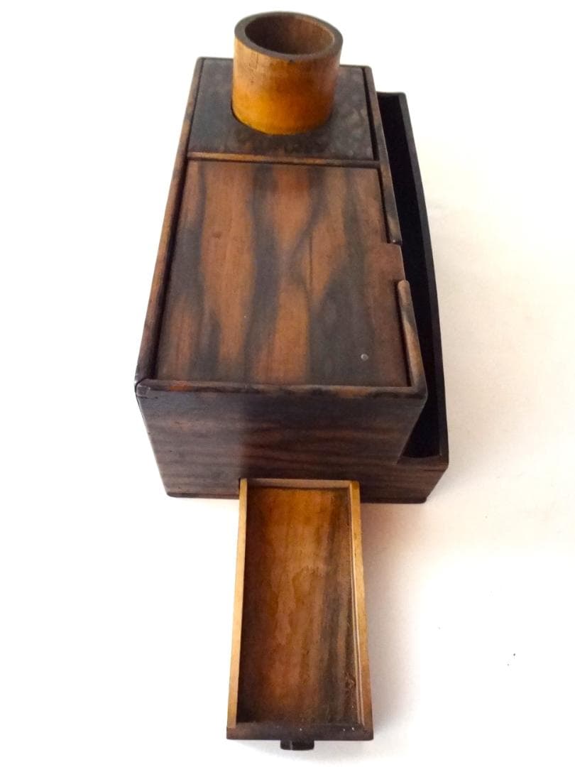 黒柿　銘木　小物入れ　箱　ケース　引出し　アンティーク　ヴィンテージ　希少品