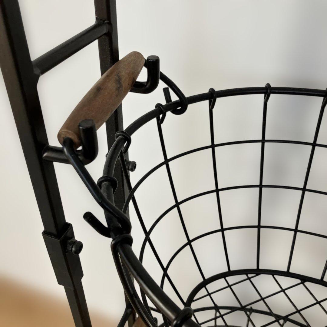 ブラック 3段ワイヤーバスケット