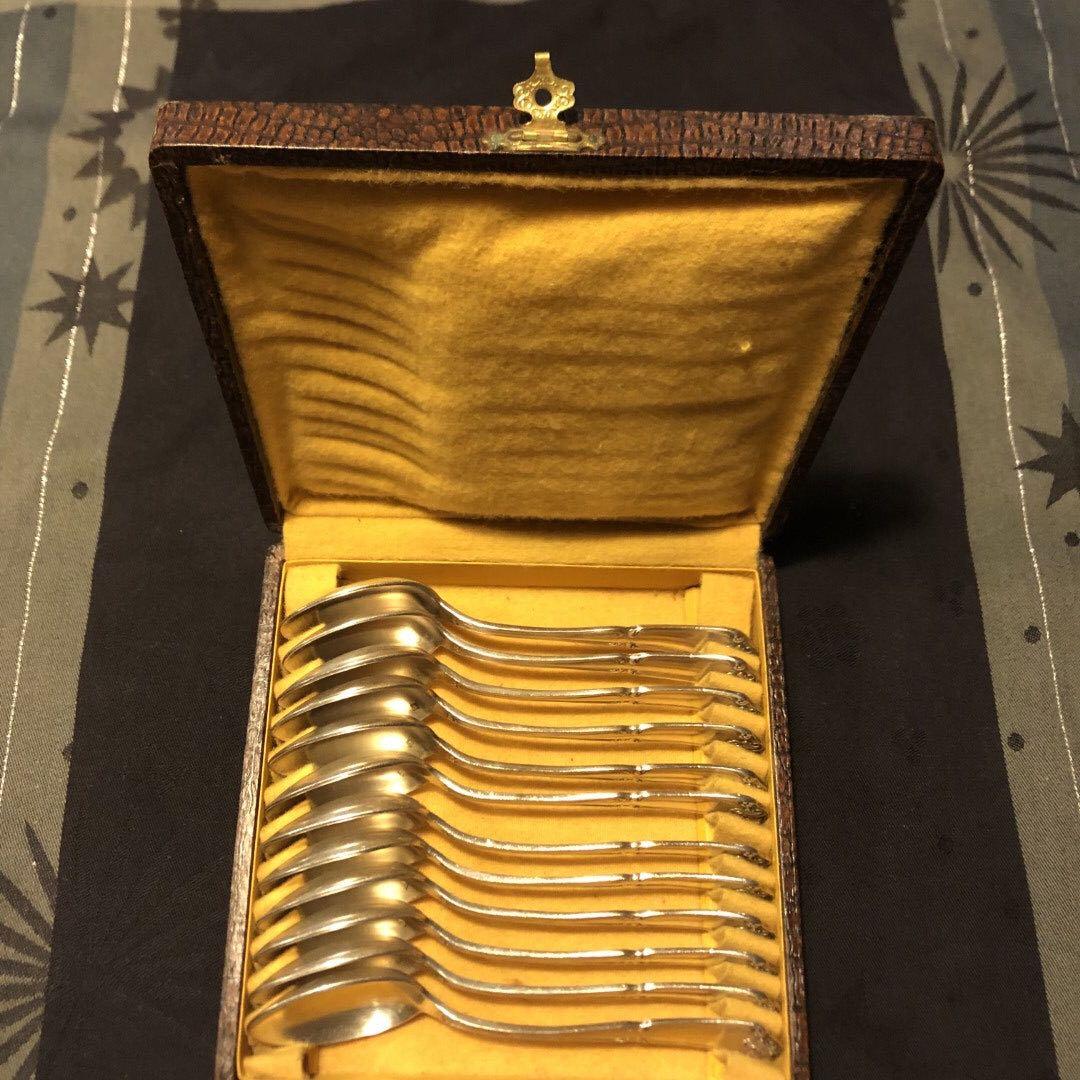 専用フランスアンティーク　箱付スプーン　12本セット　フランスアンティーク