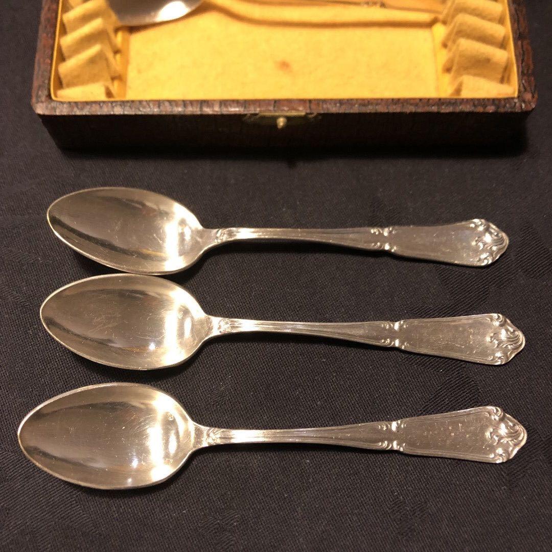 専用フランスアンティーク　箱付スプーン　12本セット　フランスアンティーク
